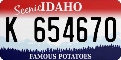 ID license plate K654670