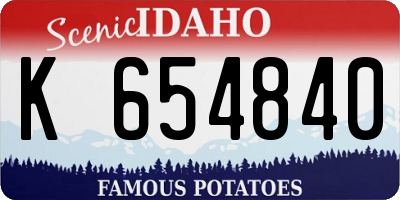 ID license plate K654840
