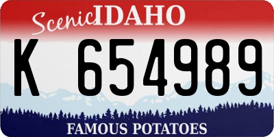 ID license plate K654989