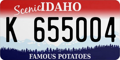 ID license plate K655004