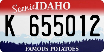 ID license plate K655012