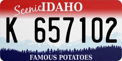 ID license plate K657102