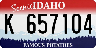 ID license plate K657104