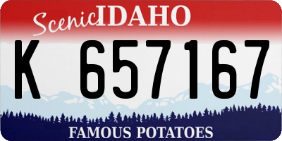 ID license plate K657167