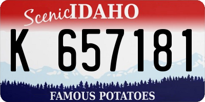 ID license plate K657181