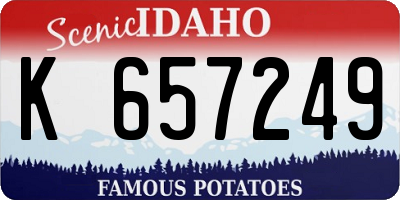 ID license plate K657249