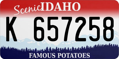 ID license plate K657258