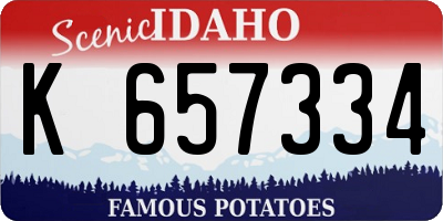ID license plate K657334