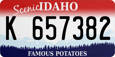 ID license plate K657382