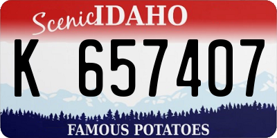 ID license plate K657407