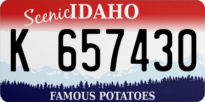 ID license plate K657430