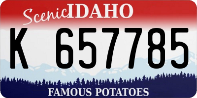 ID license plate K657785