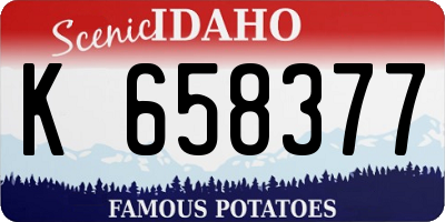 ID license plate K658377