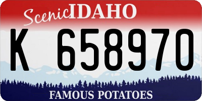 ID license plate K658970