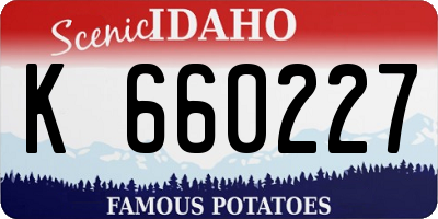 ID license plate K660227