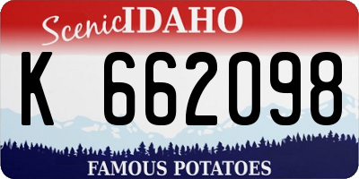 ID license plate K662098