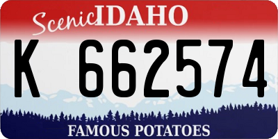 ID license plate K662574