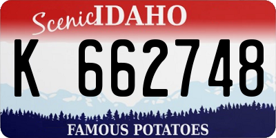 ID license plate K662748
