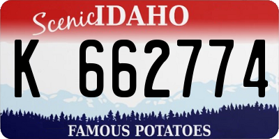 ID license plate K662774