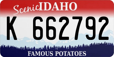 ID license plate K662792