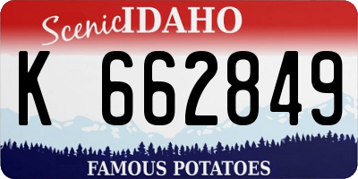 ID license plate K662849