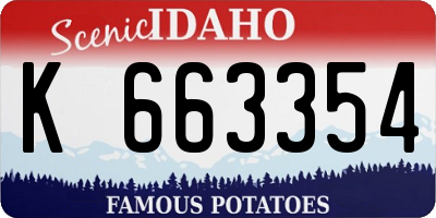 ID license plate K663354