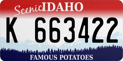 ID license plate K663422