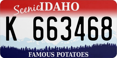 ID license plate K663468