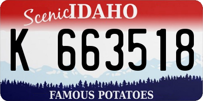 ID license plate K663518