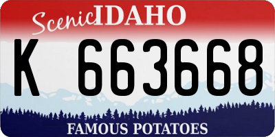 ID license plate K663668