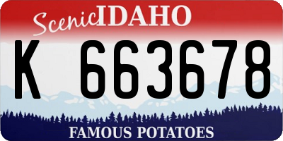 ID license plate K663678