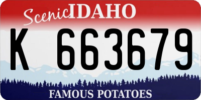 ID license plate K663679