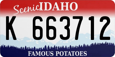 ID license plate K663712