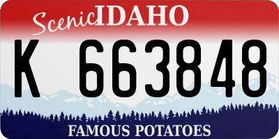 ID license plate K663848