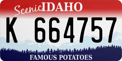 ID license plate K664757