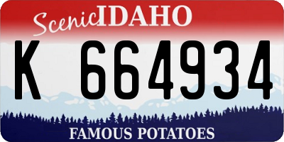 ID license plate K664934