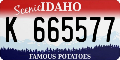 ID license plate K665577