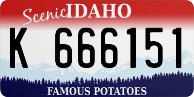 ID license plate K666151