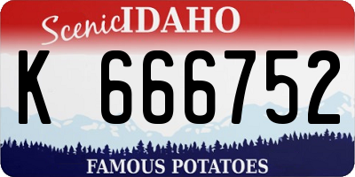 ID license plate K666752