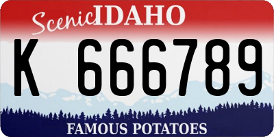 ID license plate K666789