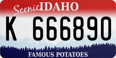 ID license plate K666890