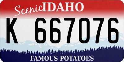 ID license plate K667076