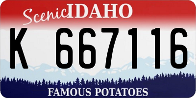 ID license plate K667116