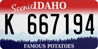 ID license plate K667194