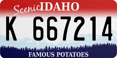 ID license plate K667214