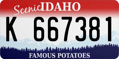 ID license plate K667381