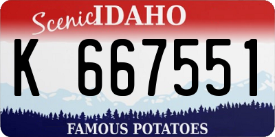 ID license plate K667551