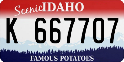 ID license plate K667707