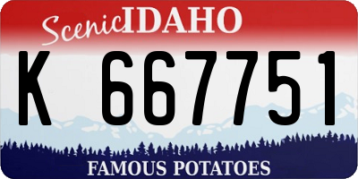 ID license plate K667751