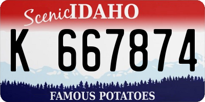 ID license plate K667874